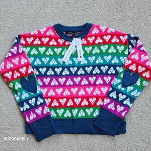 NWT Aqua x Kerri Rosenthal Happy Hearts Sweater XS